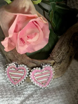 Delicate Pink Heart Earrings