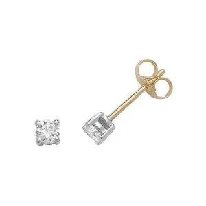 Diamond Jewellery Gold Diamond Stud Earrings with 0.33CT EDQ186