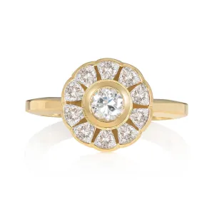 Dianthus Antique Diamond Floral Ring