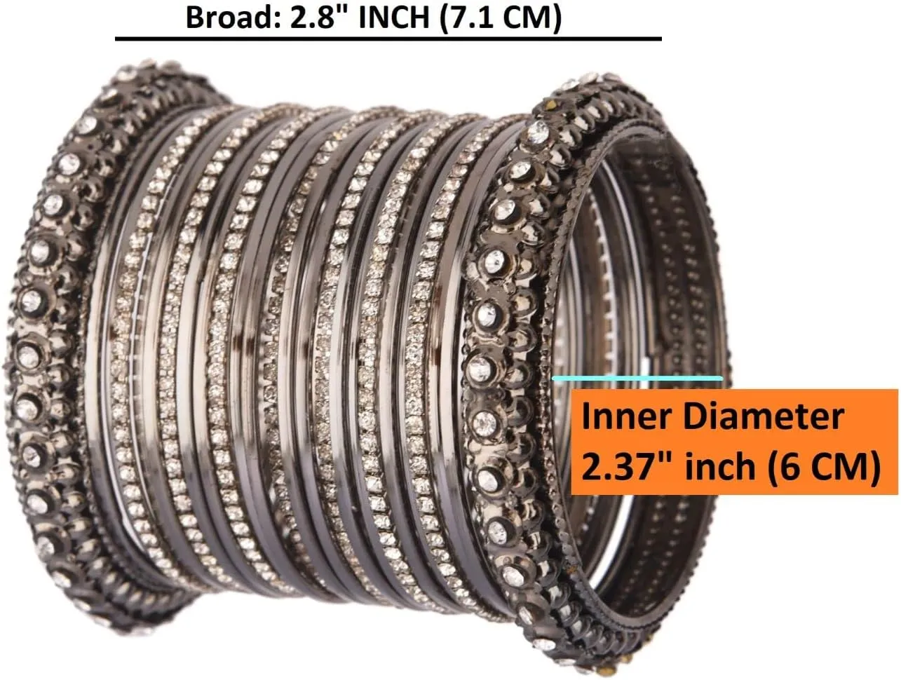 Efulgenz Boho Vintage Antique Gypsy Tribal Indian Oxidized Crystal Bracelets Bangle Set Jewelry