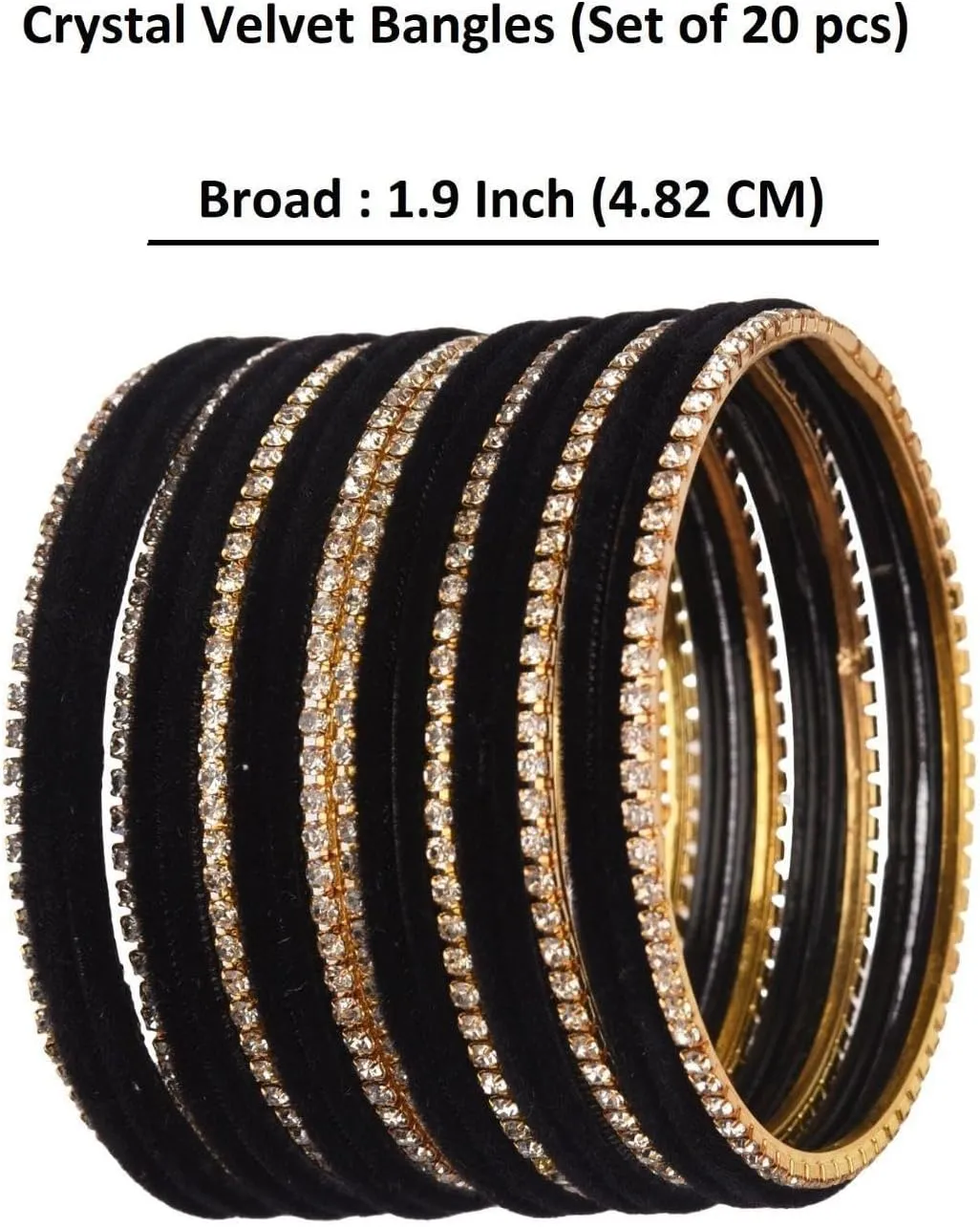 Efulgenz Bollywood Bracelets for Women Indian Bangle Set Rhinestone CZ Crystal Velvet Bracelet Jewelry
