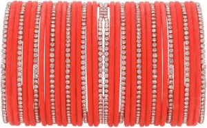 Efulgenz Indian Bangle Set Rhinestone CZ Crystal Wedding Bridal Velvet Bangle Bracelets Jewelry for Women.