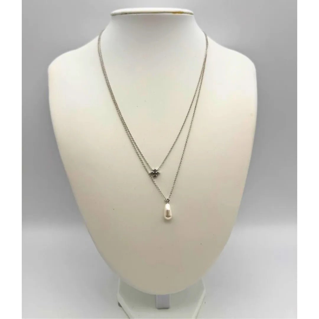 Eliot Danori Imitation Pearl and Cubic Zirconia Layered Pendant Necklace
