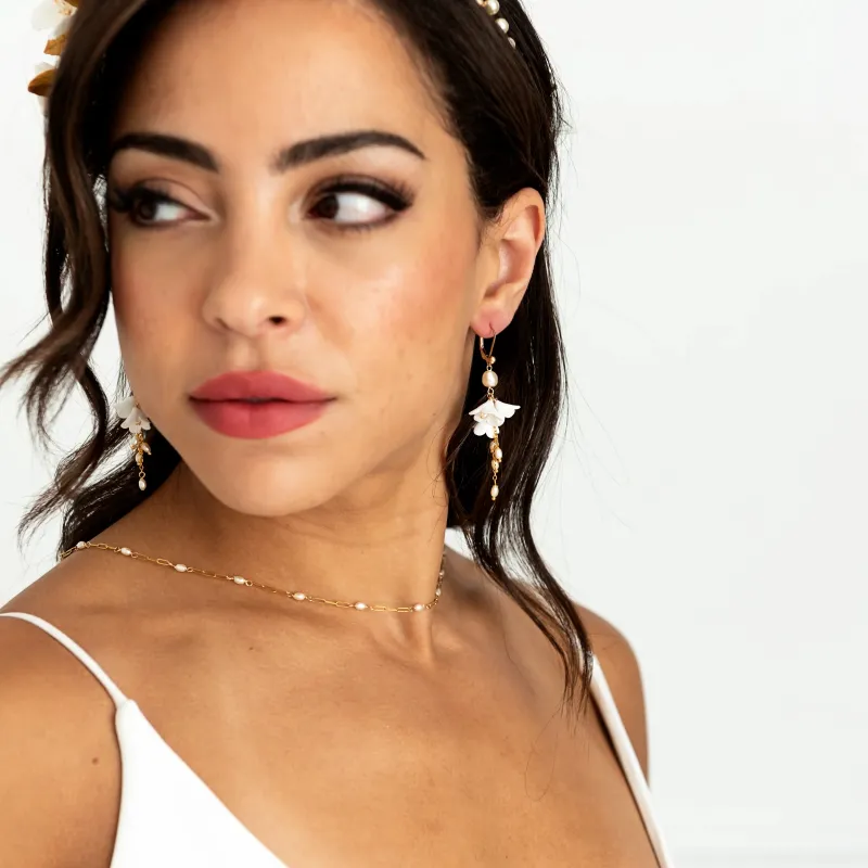 Elsa Flower & Pearl Petite Earring