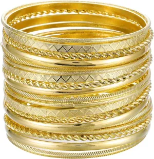 Ensoul Multiple Metal Bracelets & Bangles Set for Women Luxury 20Pcs/Set 2.68 Diameter.
