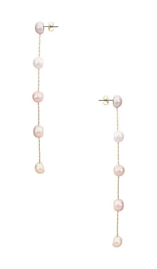 Ettika Delicate Drop Earrings in Pink
