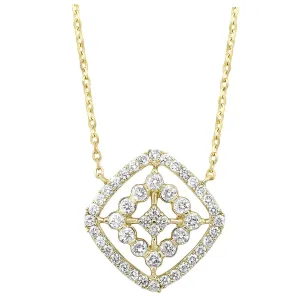 Filigree Diamond Necklace 3/8 Cttw 14K Yellow Gold