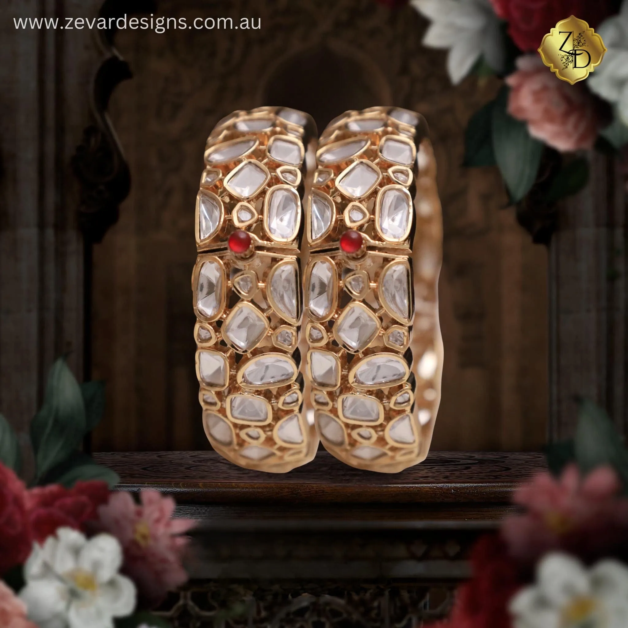 Fine Uncut Polki Bangles- Heeramandi inspired