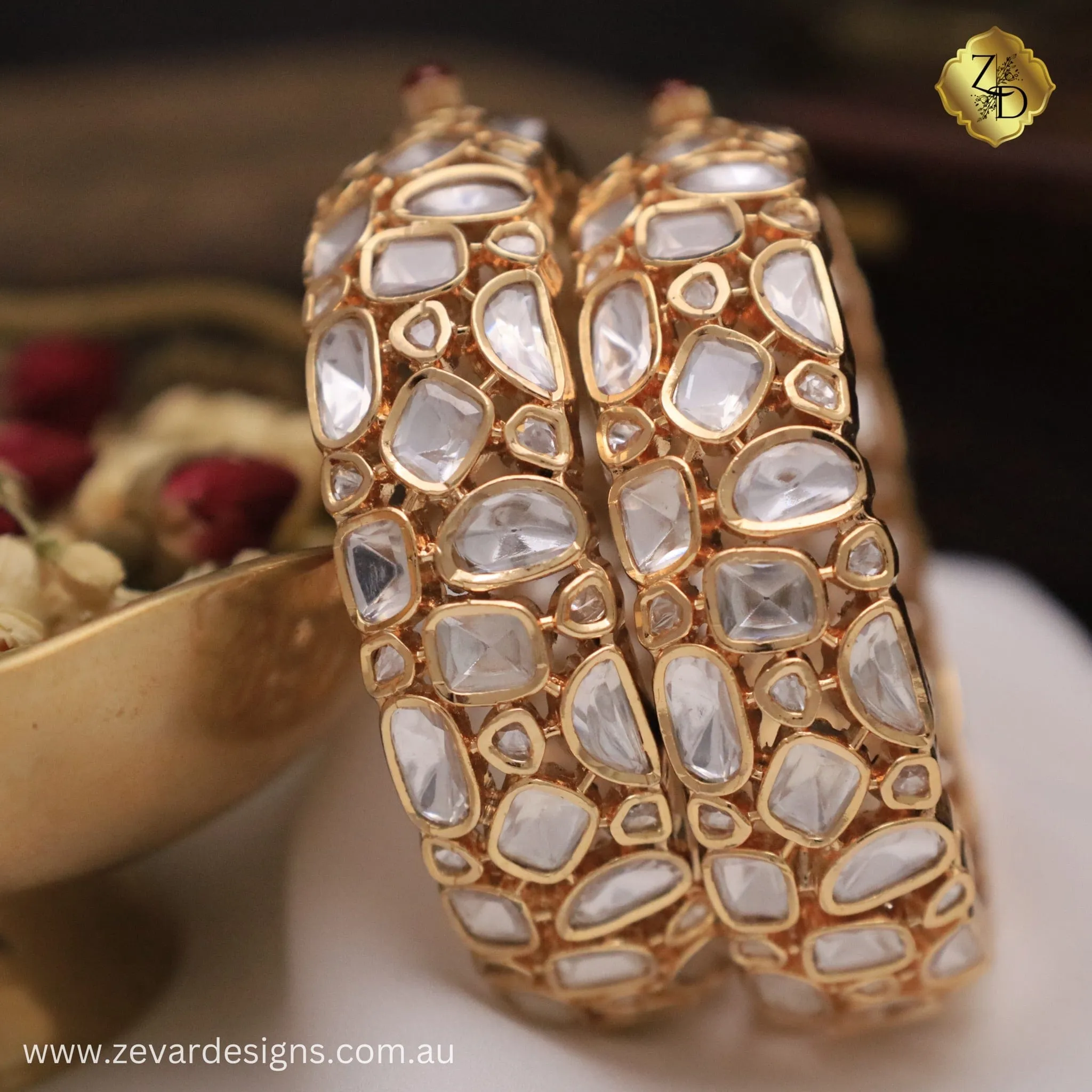 Fine Uncut Polki Bangles- Heeramandi inspired