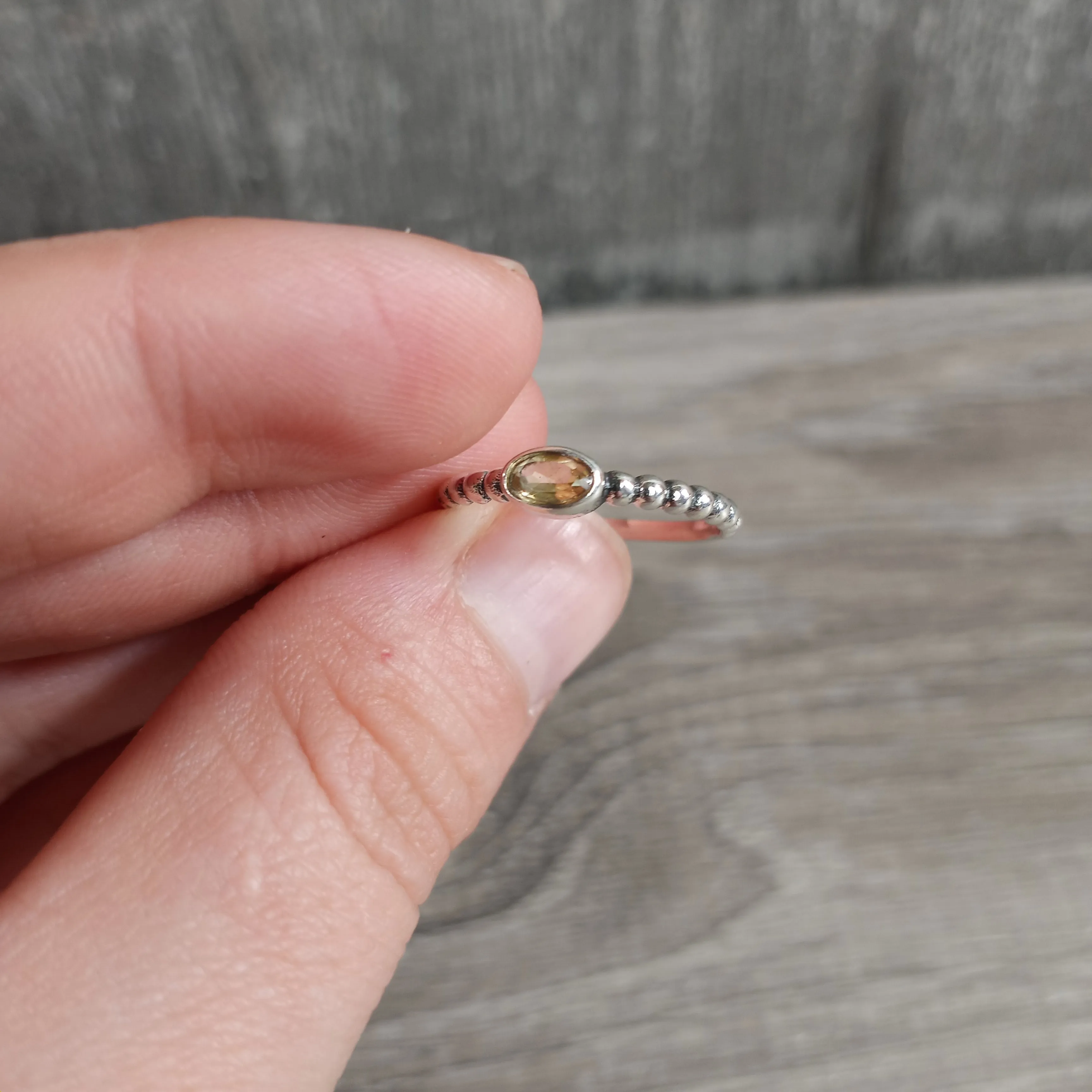 Gemstone Sterling Silver Ring Stacking Simple Oval