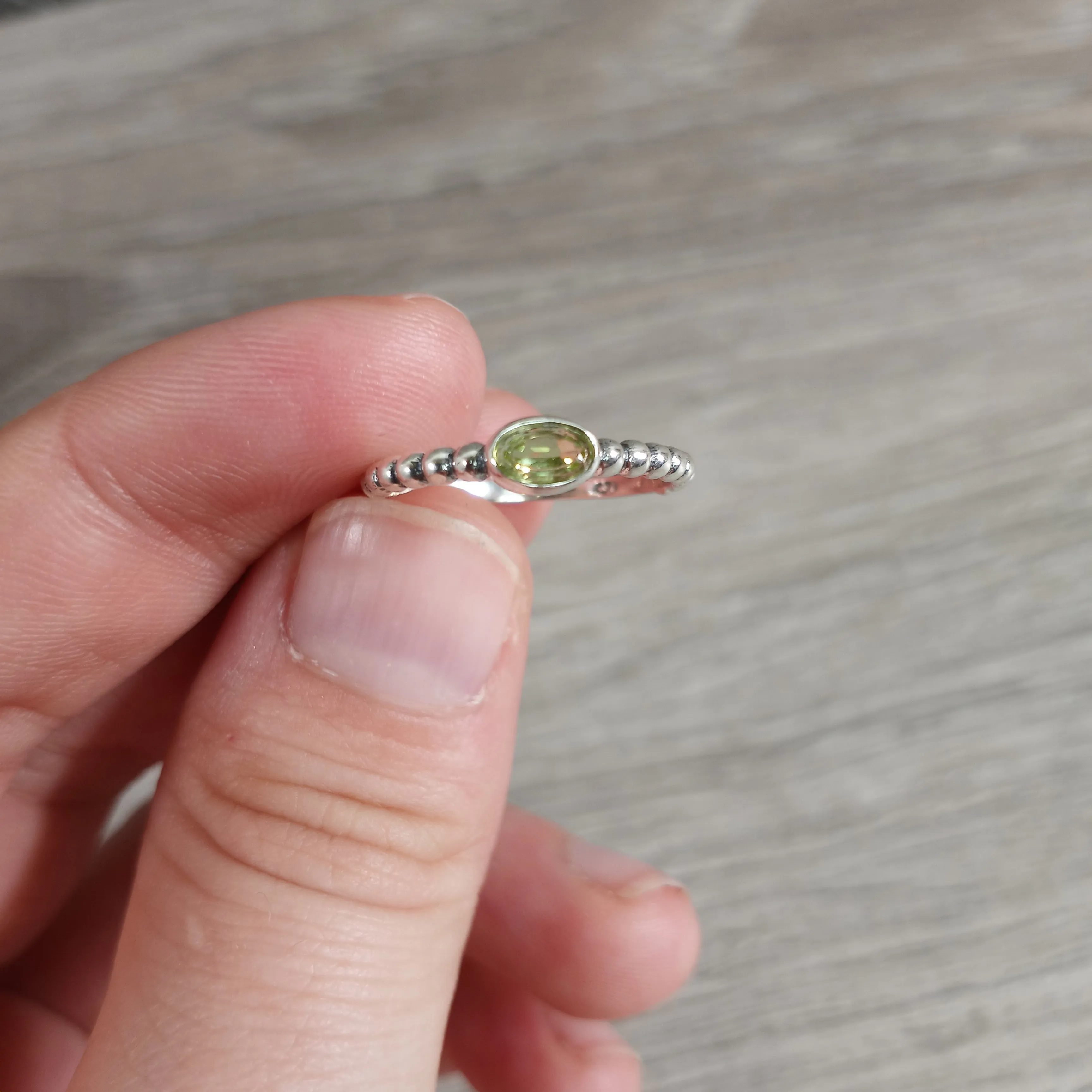 Gemstone Sterling Silver Ring Stacking Simple Oval