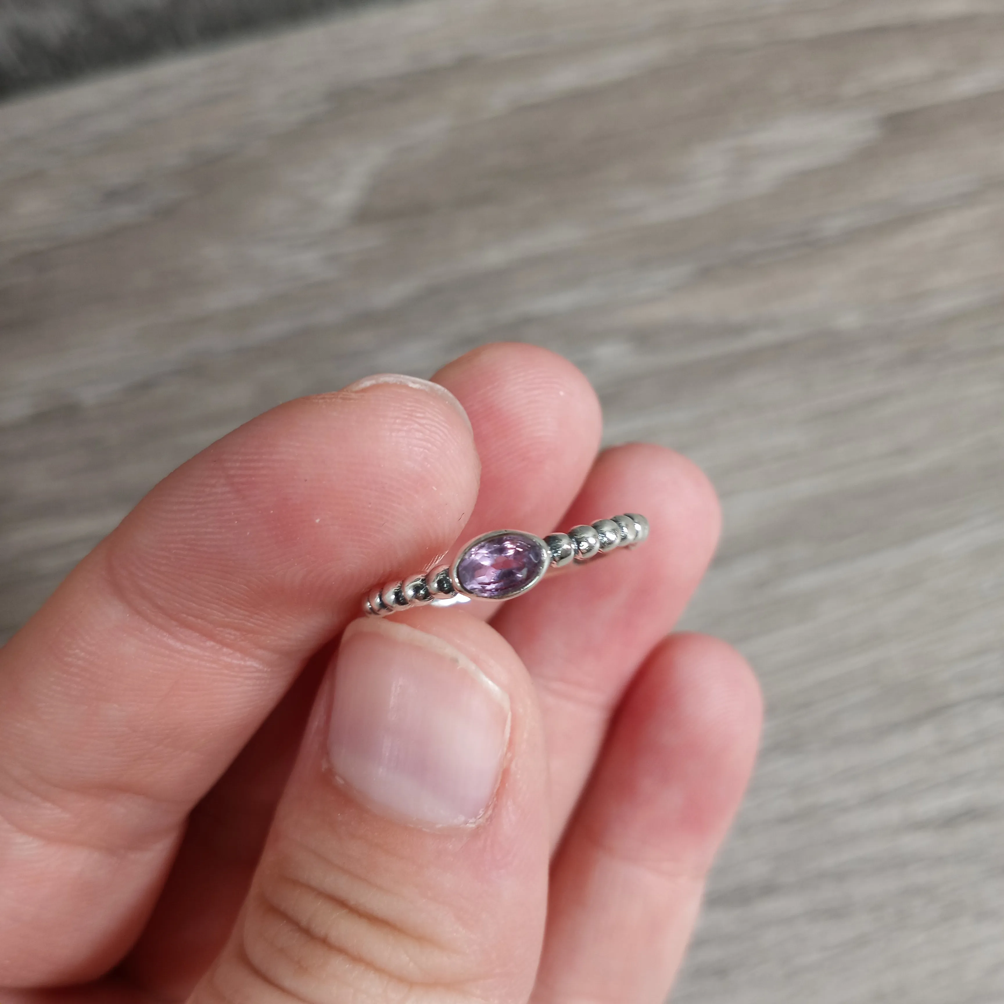 Gemstone Sterling Silver Ring Stacking Simple Oval