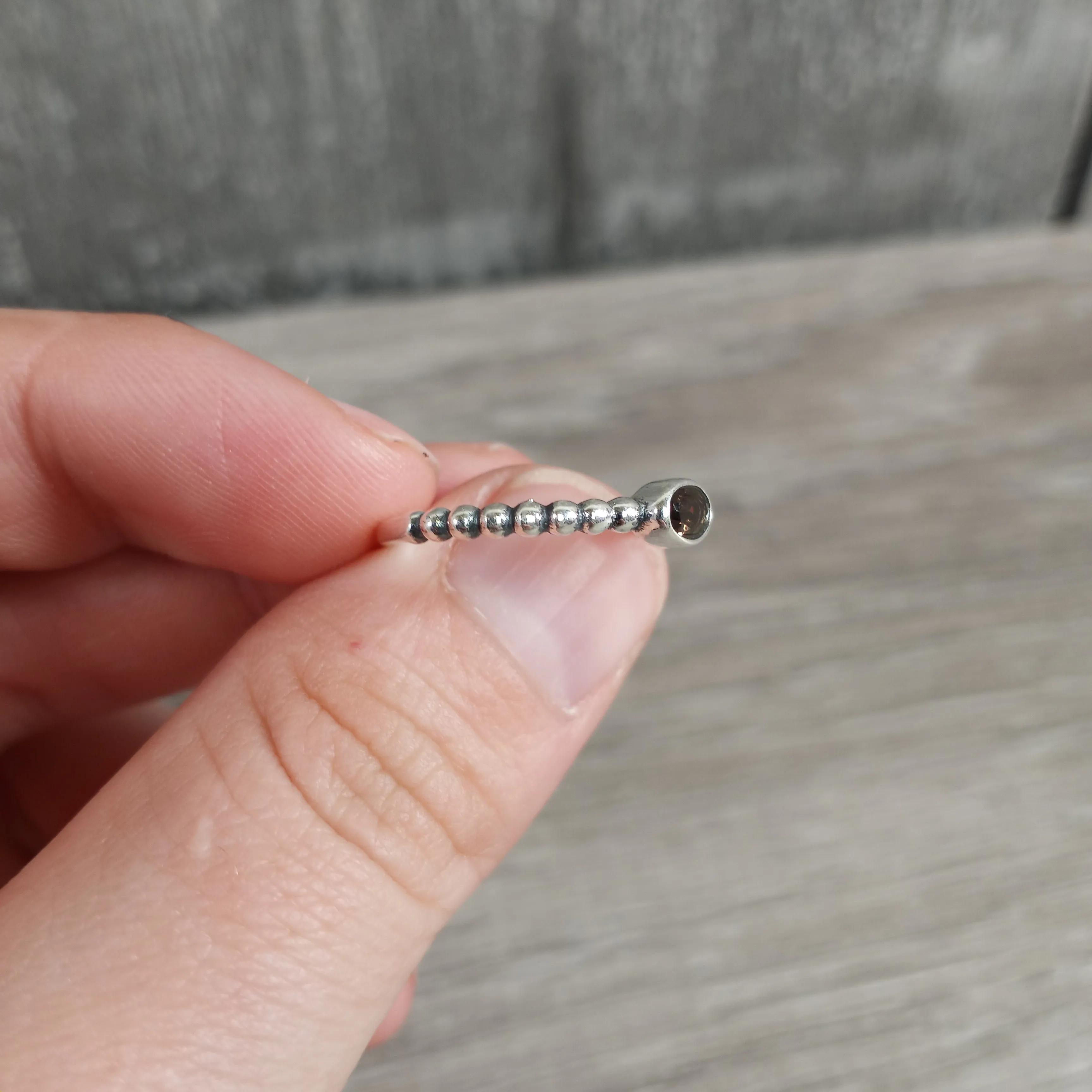 Gemstone Sterling Silver Ring Stacking Simple Oval