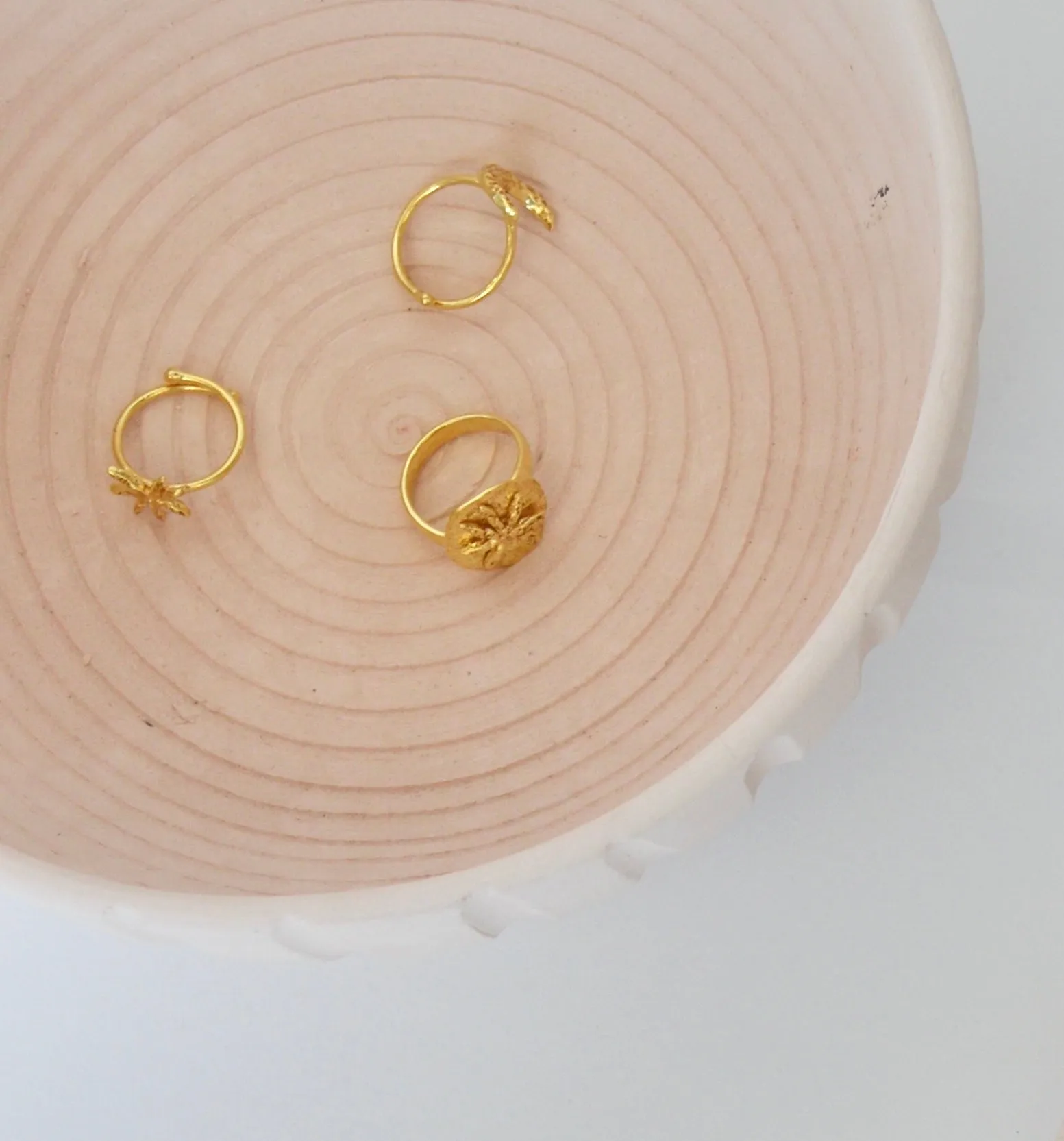 Gold Brass Cinnamon Statement Ring