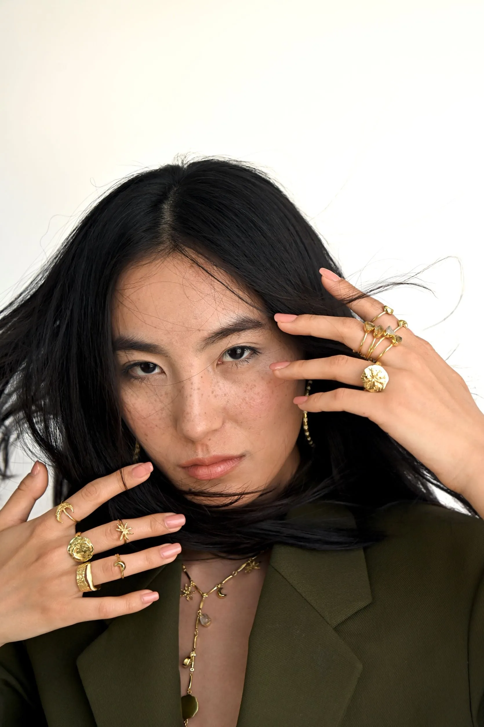 Gold Brass Cinnamon Statement Ring