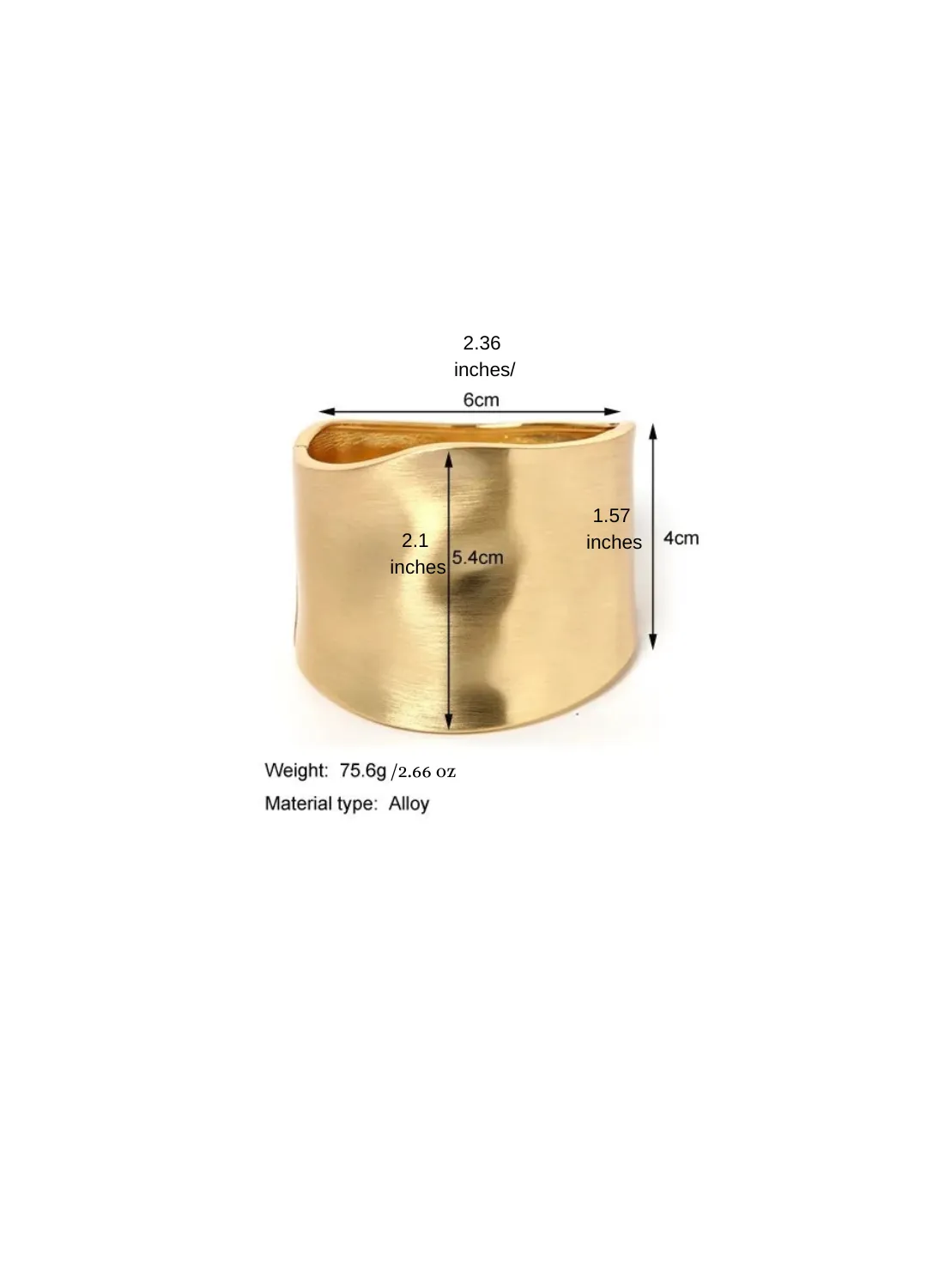 Gold Chunky Wrist Cuff Bangles Bracelet