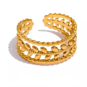 Gold Olive Leaf Ring Design