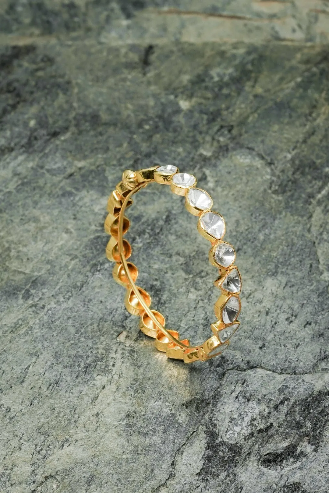 Gold Plated Bridal Polki Bangles
