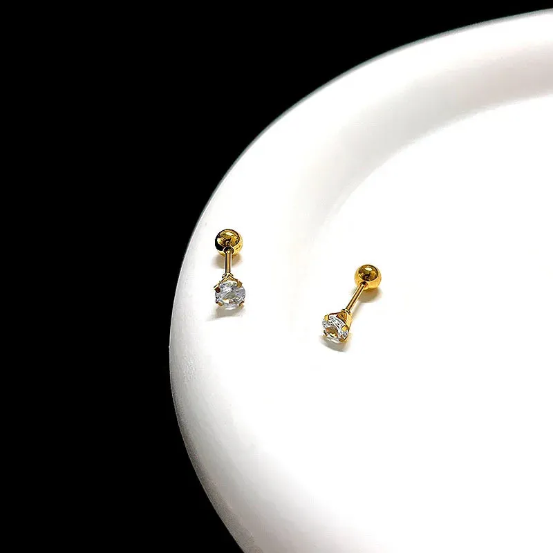 Gold Zirconia Studs Set