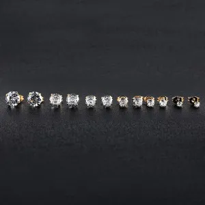 Gold Zirconia Studs Set