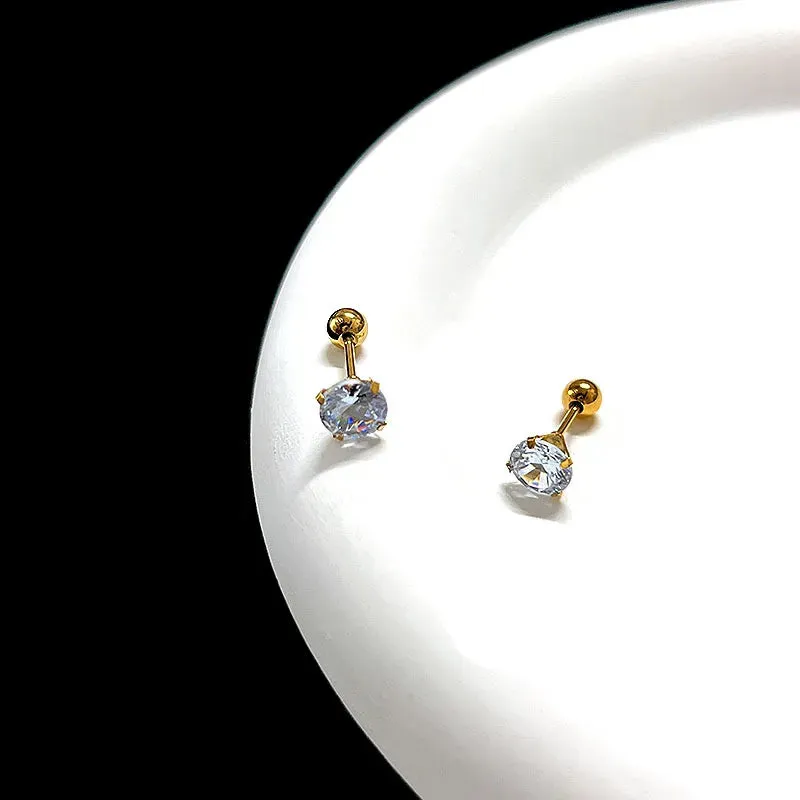 Gold Zirconia Studs Set