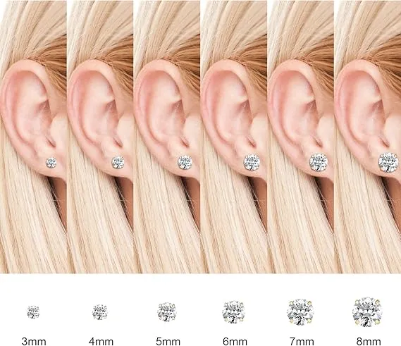 Gold Zirconia Studs Set