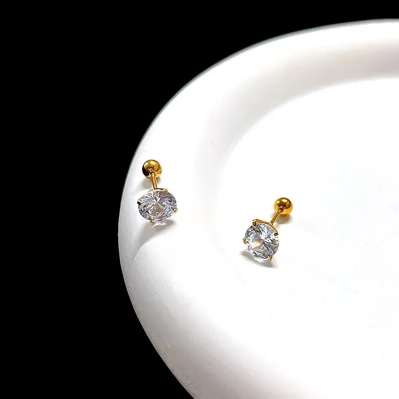 Gold Zirconia Studs Set
