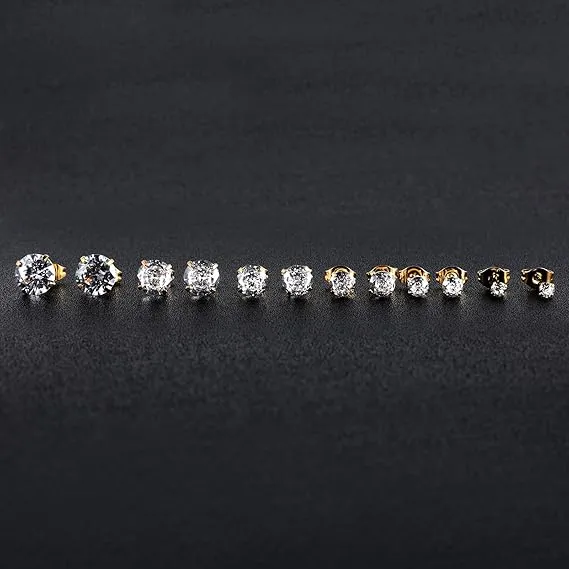 Gold Zirconia Studs Set