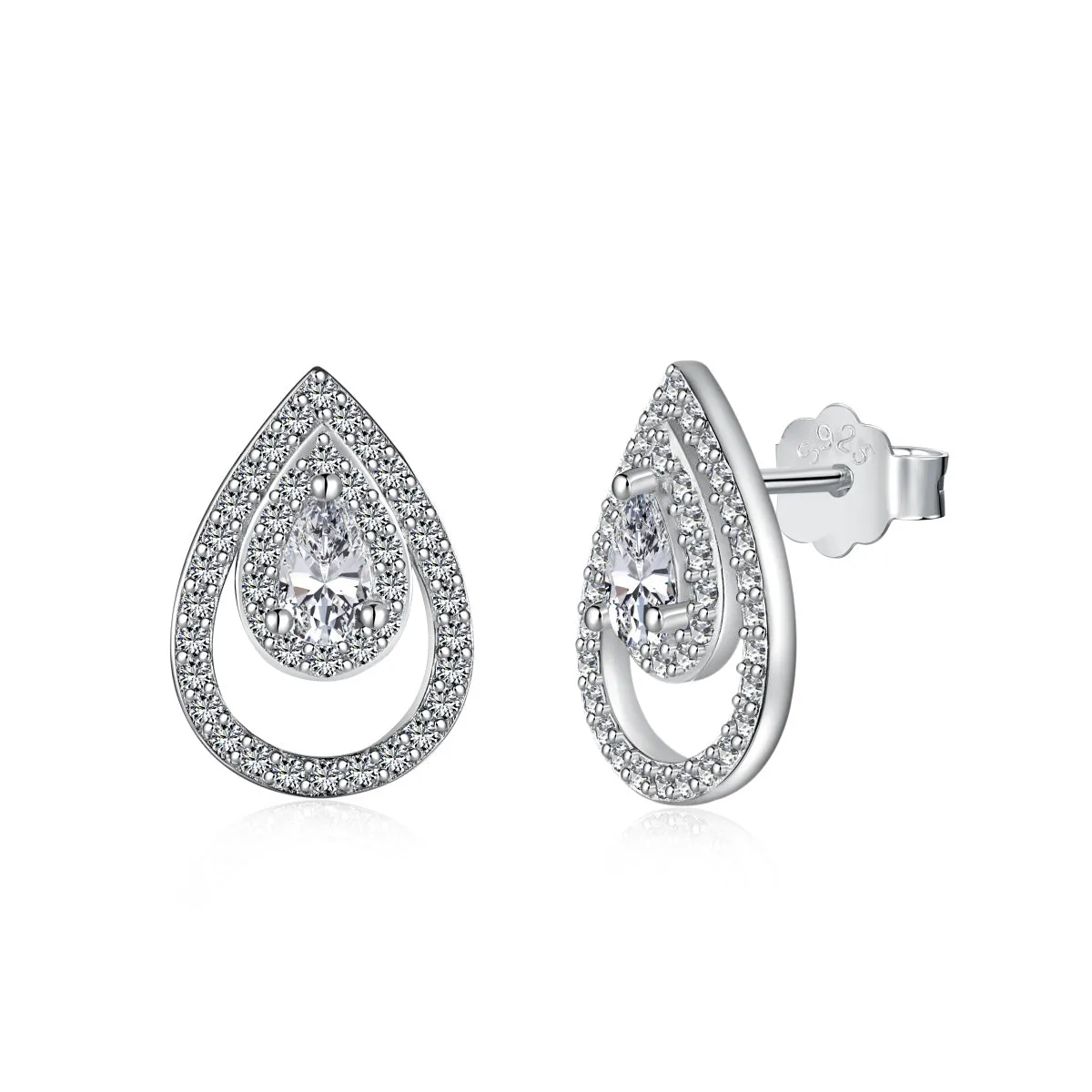 [Goodv]Sparkling Delicate Water Drop Shape Daily Earrings