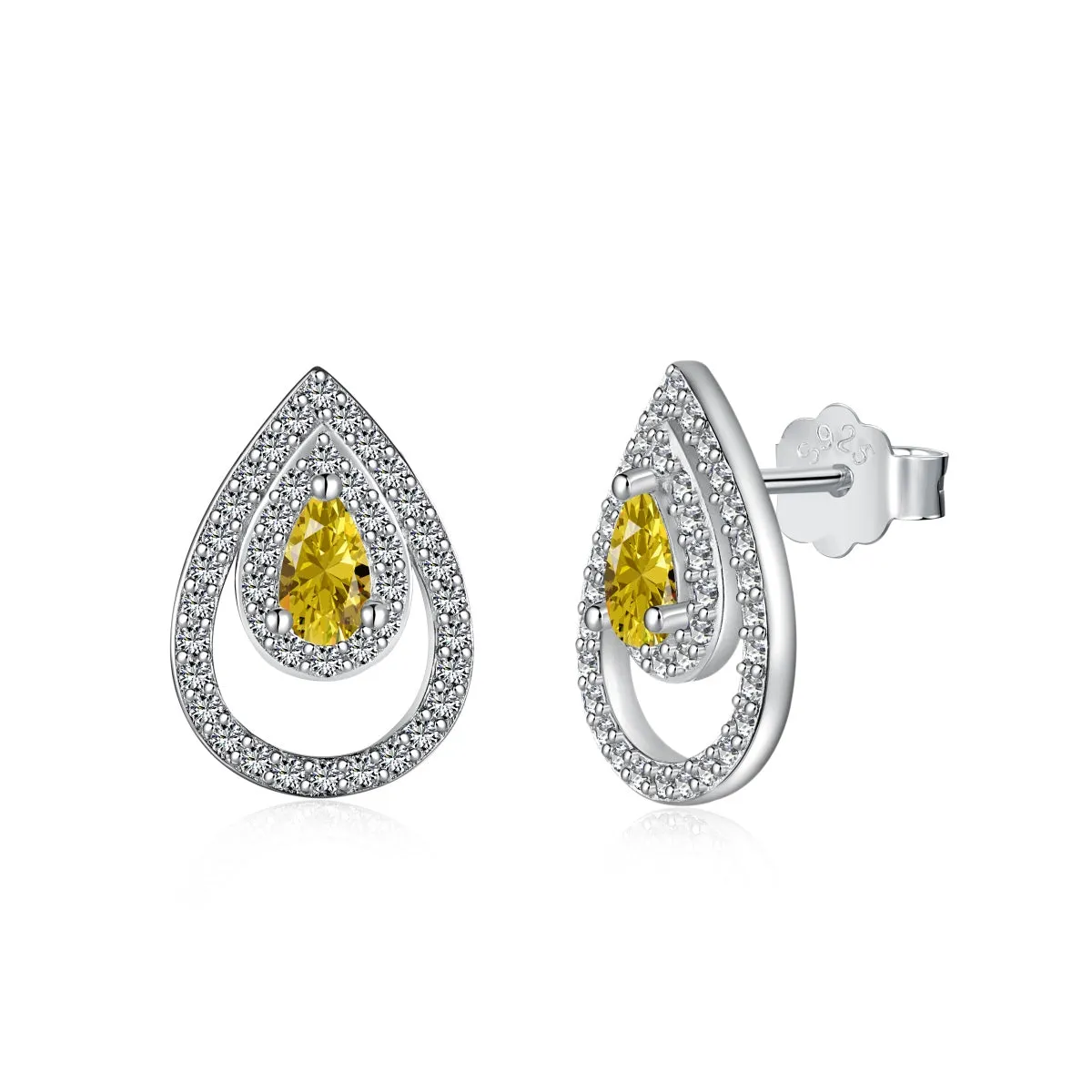 [Goodv]Sparkling Delicate Water Drop Shape Daily Earrings
