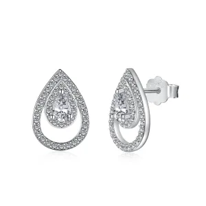 [Goodv]Sparkling Delicate Water Drop Shape Daily Earrings