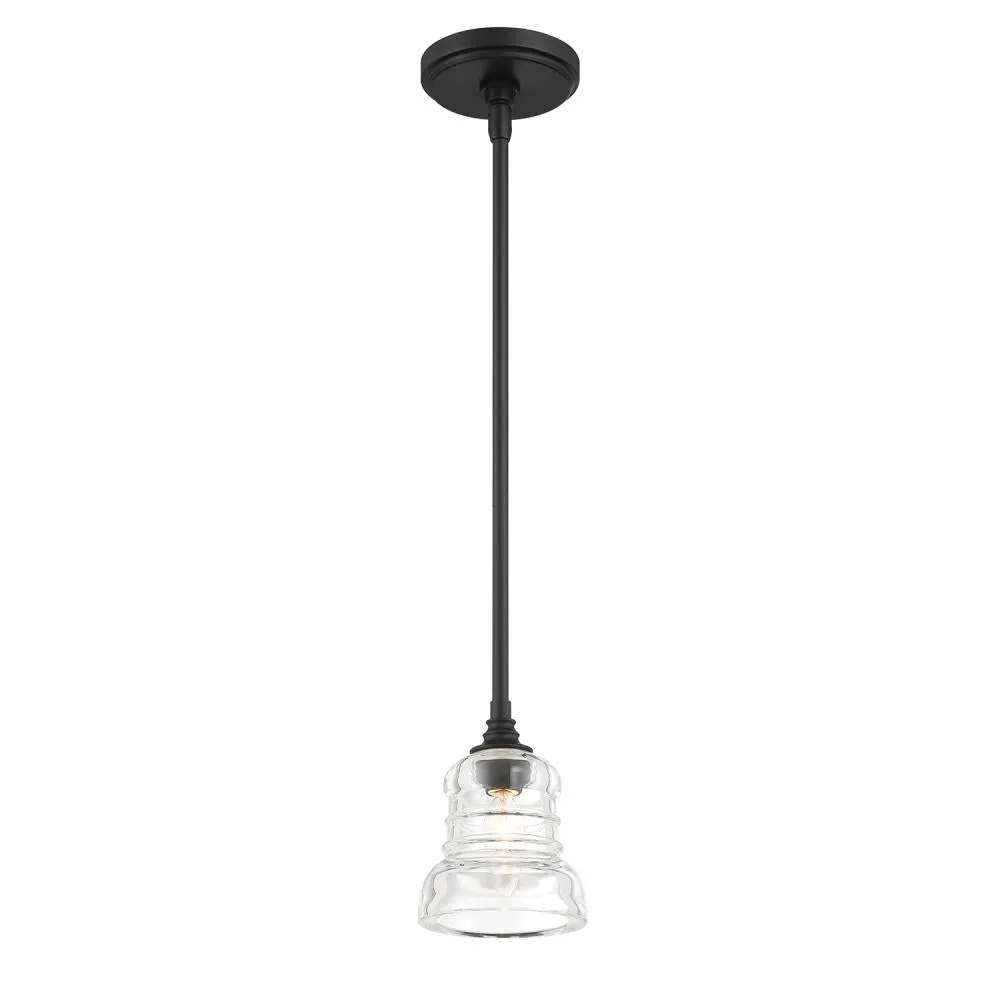 Gregory 1 Light Matte Black Mini Pendant