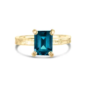 Guinevere - London Blue Topaz Gold Statement Ring