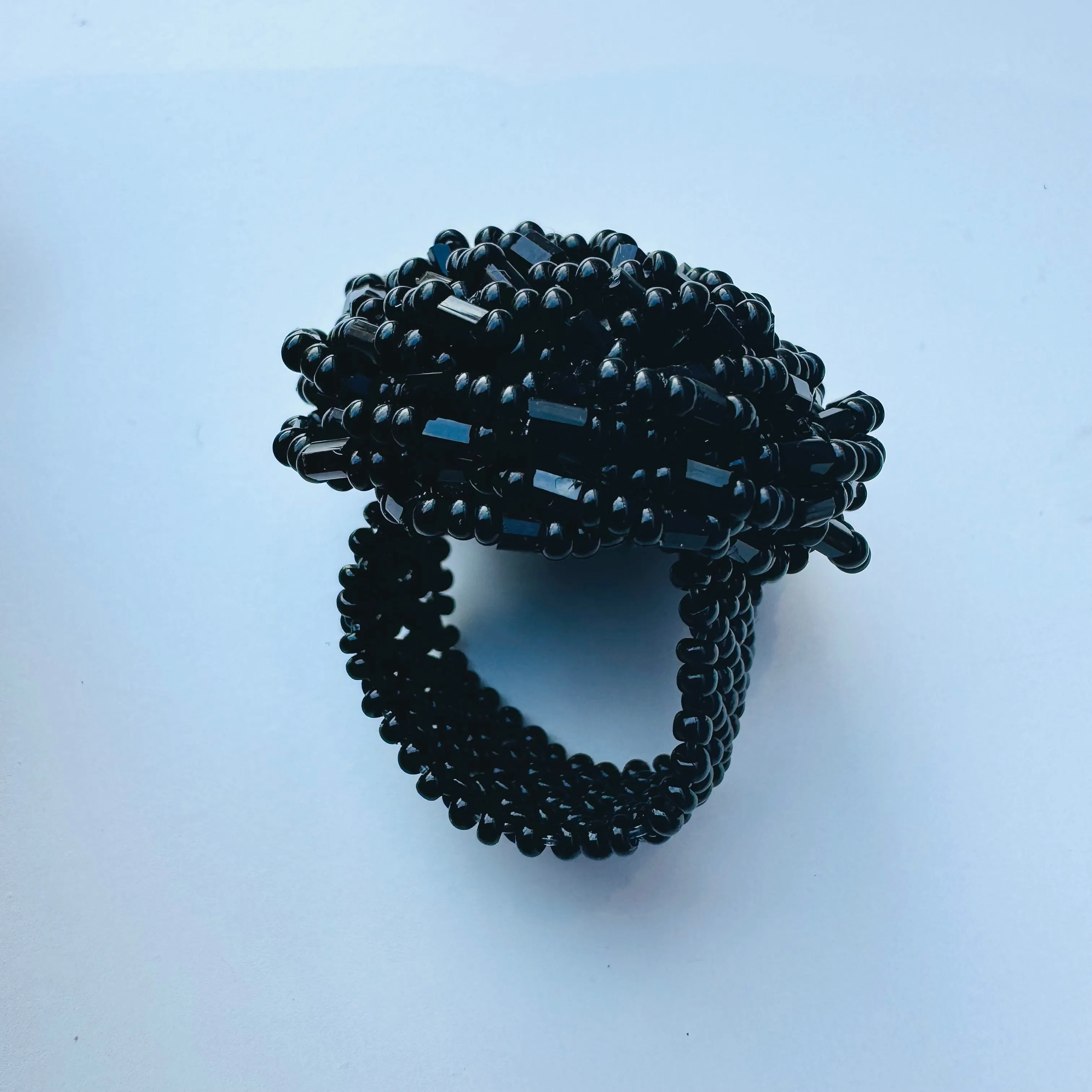 Handmade Beaded Statement Ring (Staple colours)