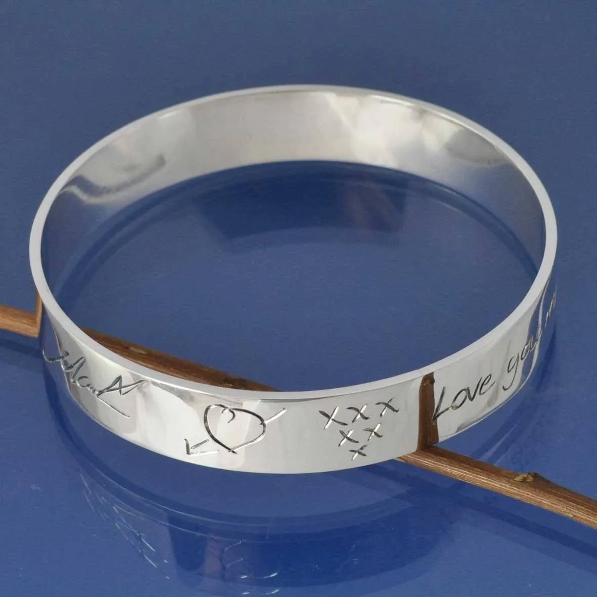 Handwriting Personalised Bangle -12mm Custom Cuff