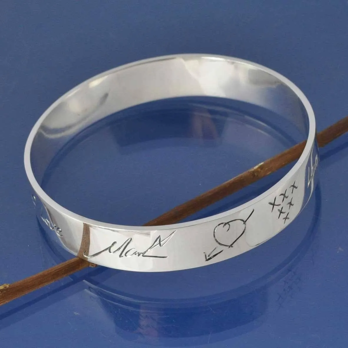 Handwriting Personalised Bangle -12mm Custom Cuff