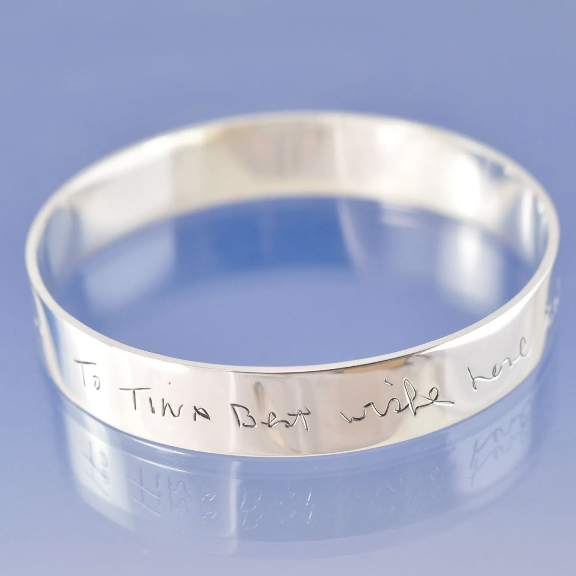 Handwriting Personalised Bangle -12mm Custom Cuff