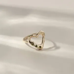 Harlequin 9ct Gold Sapphire Heart Ring