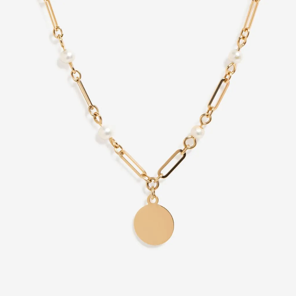 Hints of Pearl Necklace | 9ct Gold