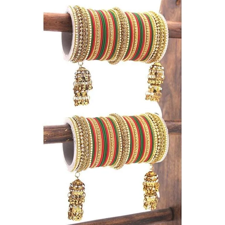 Indian Bangle set, Bridal bangles, Thread Bangles, Traditional Bracelet, Bridal Choora Set