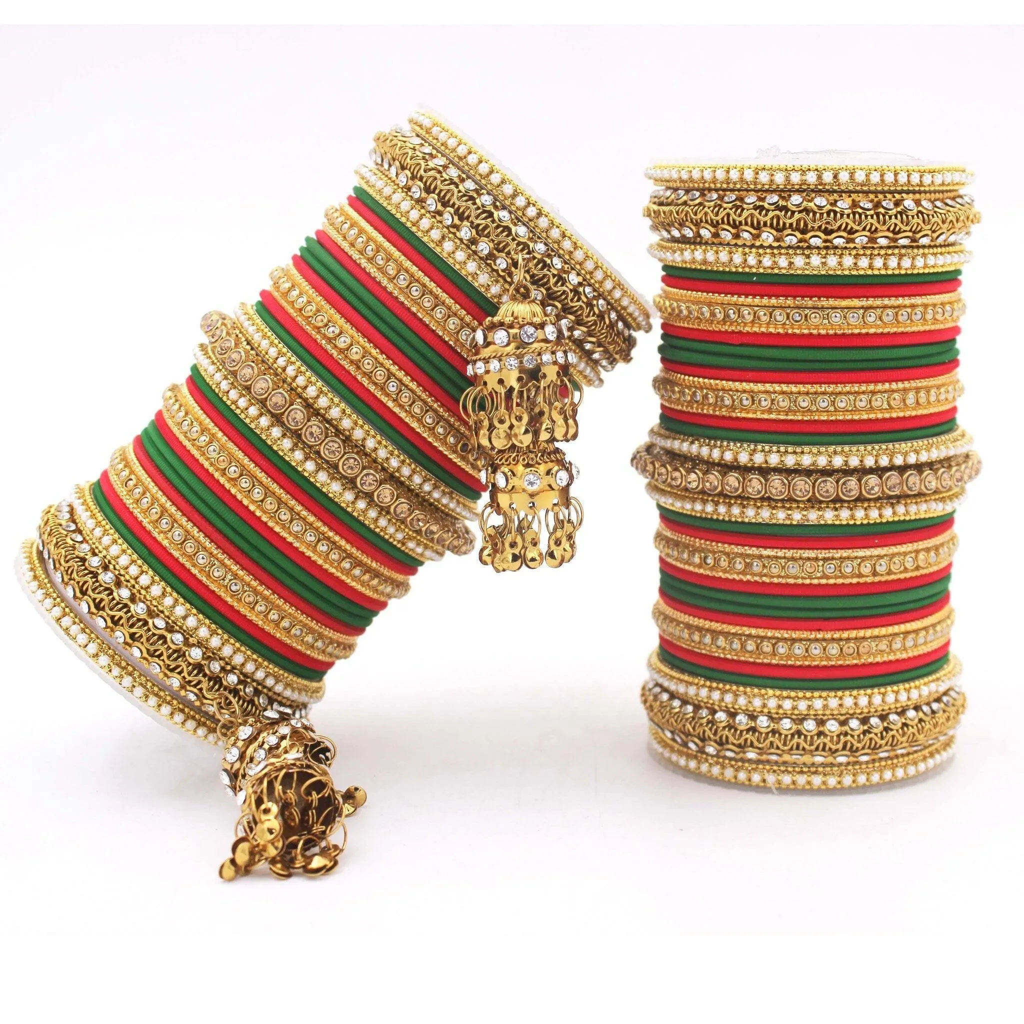 Indian Bangle set, Bridal bangles, Thread Bangles, Traditional Bracelet, Bridal Choora Set
