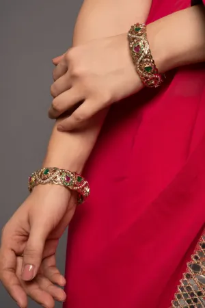 Ira Multicolour Jadau Openable Bangle Pair