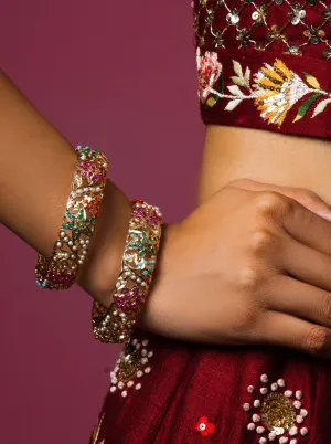 Jadau Navratan Bangles