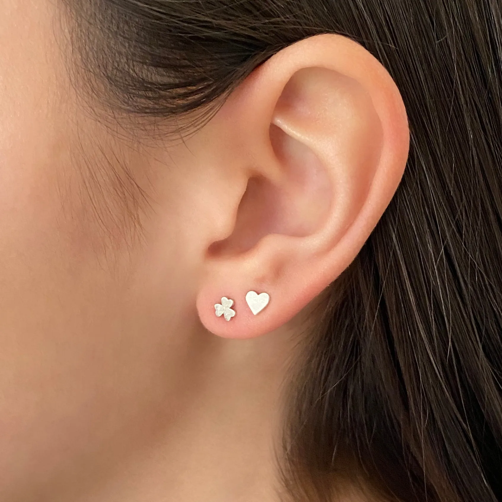 KD Shamrock Earring in Sterling Silver (single earring)