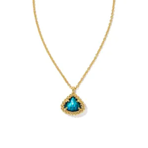 Kendra Scott Framed Kendall Short Pendant Necklace in Teal Abalone