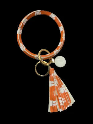 Keychain Bracelet Wristlet Bangle with Leather Tassel