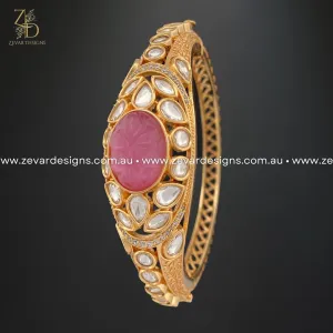 Kundan AD Bracelet - Pink