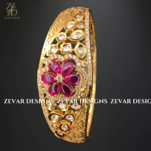 Kundan AD Bracelet - Ruby Red