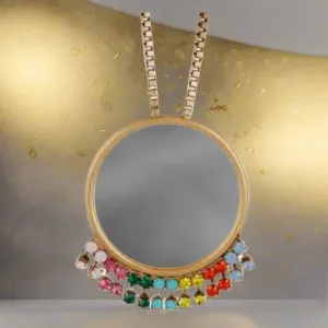 Loren Hope Emma Pendant Necklace With Multicolor Faceted Glass Stones