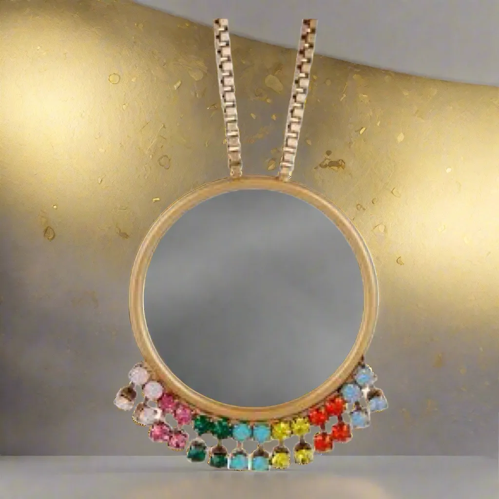 Loren Hope Emma Pendant Necklace With Multicolor Faceted Glass Stones
